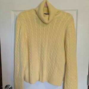Moda International Large Size Yellow Pull-Over Turtleneck Sweater